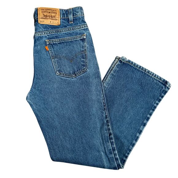Vintage Levi’s 517 Orange Tab Blue Denim Jeans Fits like 32x29 Bootcut USA 90s - Picture 1 of 8